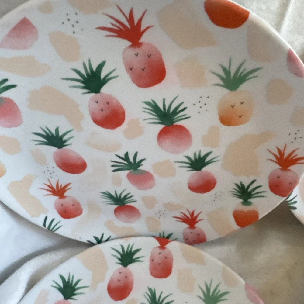 7 SIGRID OLSEN MELAMINE Tropical Island Pineapple Small Plate 7.75